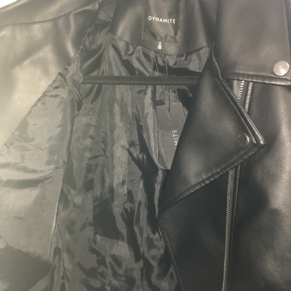 Dynamite Black Faux Leather Jacket. - Picture 3 of 3